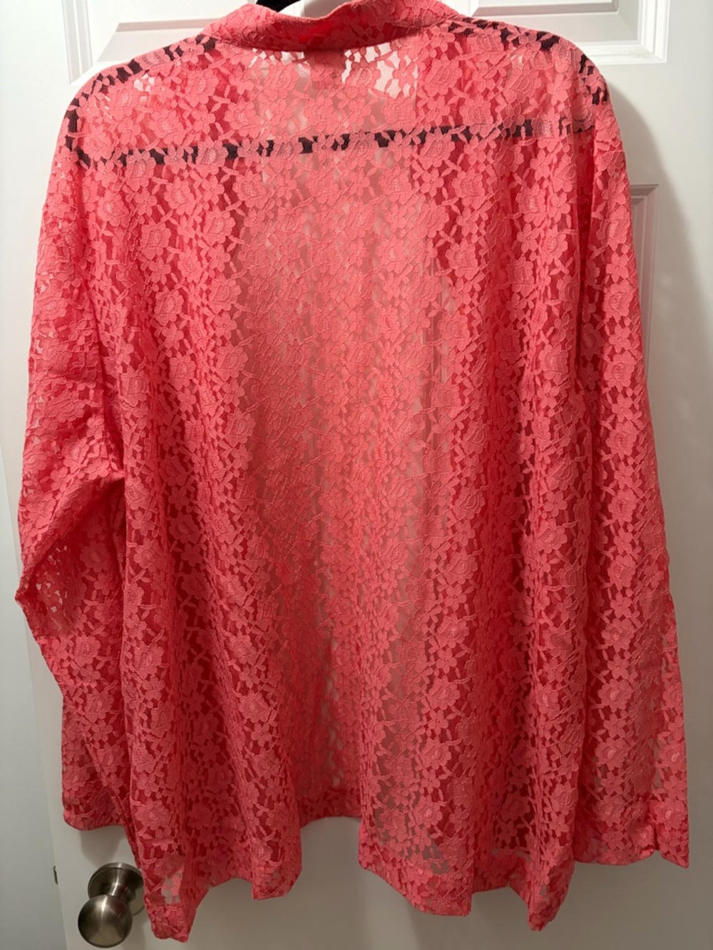 Tudor coral lace open-front cardigan - Picture 3 of 5